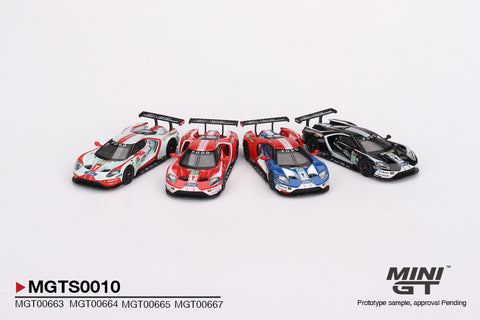 1/64 Mini GT MGTS0010 Ford GT LMGTE Pro 2019 24 Hrs of Le Mans Ford Chip Ganassi Team 4 Cars Set