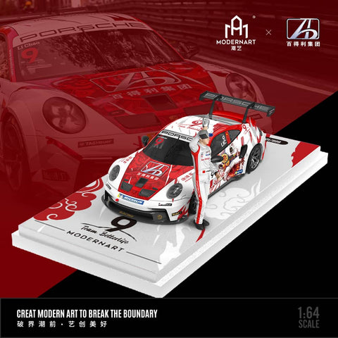 (Pre-Order) 1/64 ModernArt MD647301-1 Porsche 992 GT3 Team Betterlife #9 LHD w/ Figurine