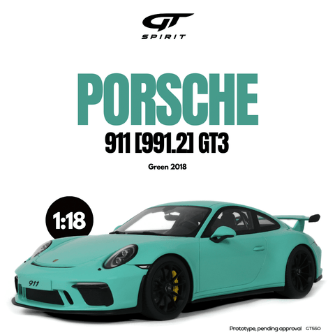 (Pre-Order) 1/18 GT Spirit GT550 Porsche 911 (991.2) GT3 2018 Green