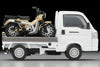 (Pre-Order) 1/64 Tomytec LV-N330a Honda Acty Truck Bike Shop Ver. White w/ Honda CT125 Hunter Cub