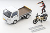 (Pre-Order) 1/64 Tomytec LV-N330a Honda Acty Truck Bike Shop Ver. White w/ Honda CT125 Hunter Cub