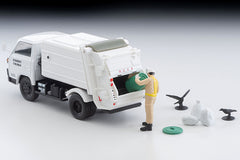 (Pre-Order) 1/64 Tomytec LV-N343b Mitsubishi Fuso Canter Garbage Truck White w/ Figurine