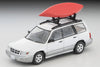 (Pre-Order) 1/64 Tomytec LV-N328b Subaru Forester Custom White/ Silver w/ Kayak & Figure