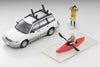 (Pre-Order) 1/64 Tomytec LV-N328b Subaru Forester Custom White/ Silver w/ Kayak & Figure