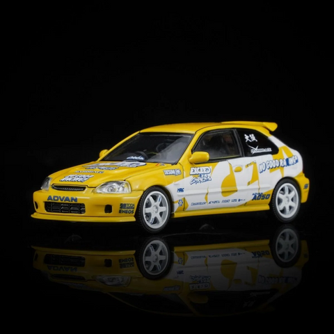 1/64 Motorhelix M65062 Honda Civic Type R EK9 Customized Exceed Yellow