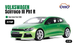 (Pre-Order) 1/18 OttOmobile OT1400 Volkswagen Scirocco 3 Ph1 R 2008 Viper Green Pearl