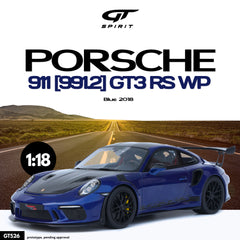 (Pre-Order) 1/18 GT Spirit GT526 Porsche 911(991.2) GT3 RS WP 2018 Blue