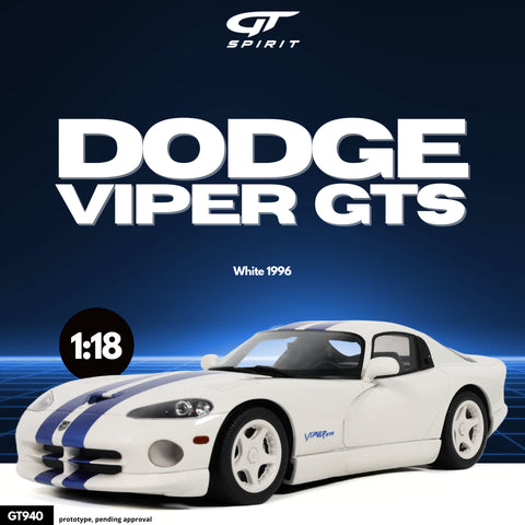 (Pre-Order) 1/18 GT Spirit GT940 Dodge Viper GTS 1996 White