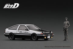 1/43 Ignition Model IG2872 Initial D Toyota Sprinter Trueno 3Dr GT Apex (AE86) White/ Black w/ Mr. Takumi Fujiwara