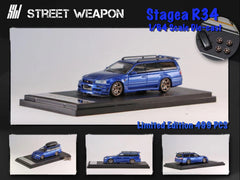 1/64 Street Weapon SWNSR34B Nissan Stagea R34 Metallic Blue