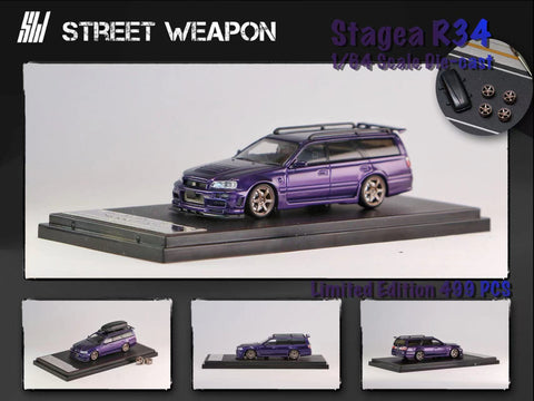 1/64 Street Weapon SWNSR34P Nissan Stagea R34 Purple