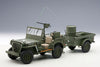 1/18 AUTOART 74016 Jeep Willys (Army Green) (with Trailer/ Accessories included)