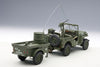 1/18 AUTOART 74016 Jeep Willys (Army Green) (with Trailer/ Accessories included)