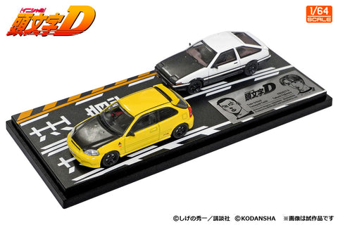 1/64 Modeler's MD64212 Initial D Set Vol.12 Tomoyuki Tachi Todo Syokai's Civic (EK9) & Takumi Fujiwara's Trueno (AE86)