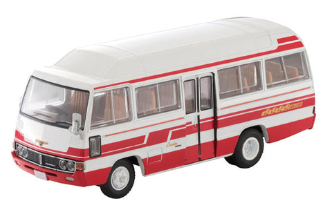 1/64 Tomytec LV-184b Toyota Coaster High Roof Deluxe Car (White/Red)